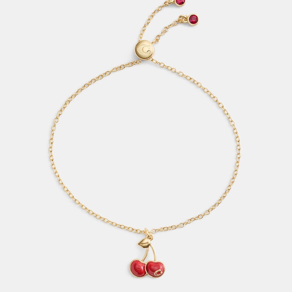 Coach Red Cherry Charm Slider BraceletRed CAA17